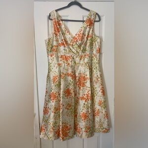 Talbots dress floral size 16 fit and flare